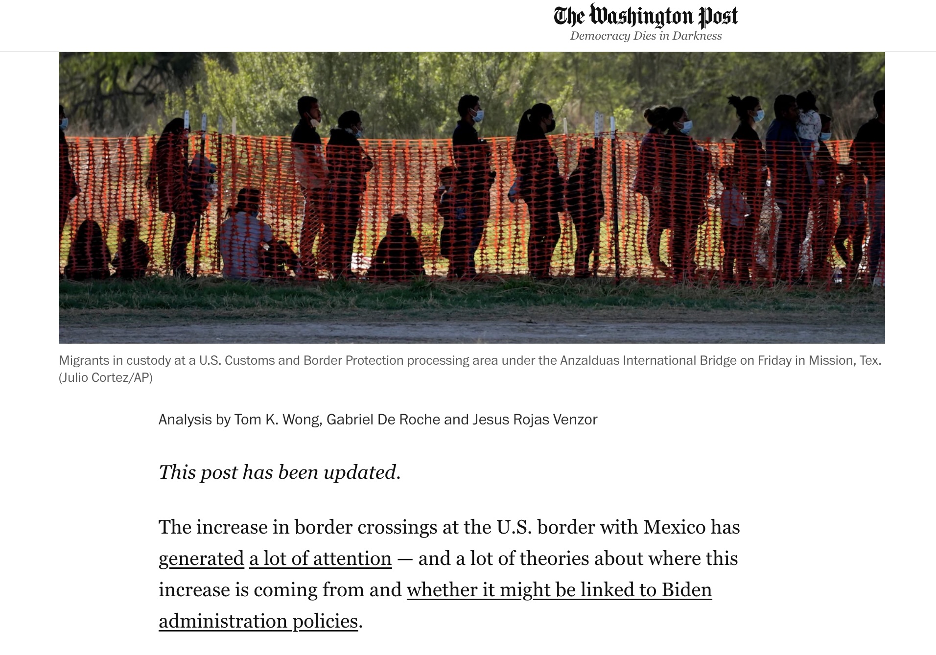 In the Washington Post: “The migrant ‘surge’ at the U.S. southern border is actually a predictable pattern”