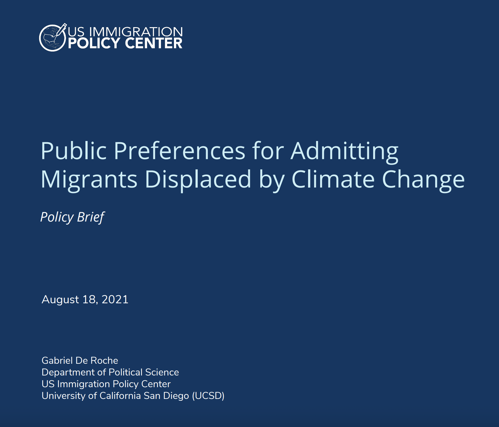 Public preferences for admitting climate migrants in the US